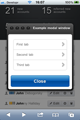 Screenshot of an example modal window